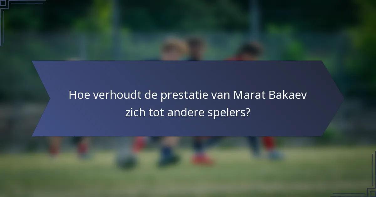 Hoe verhoudt de prestatie van Marat Bakaev zich tot andere spelers?